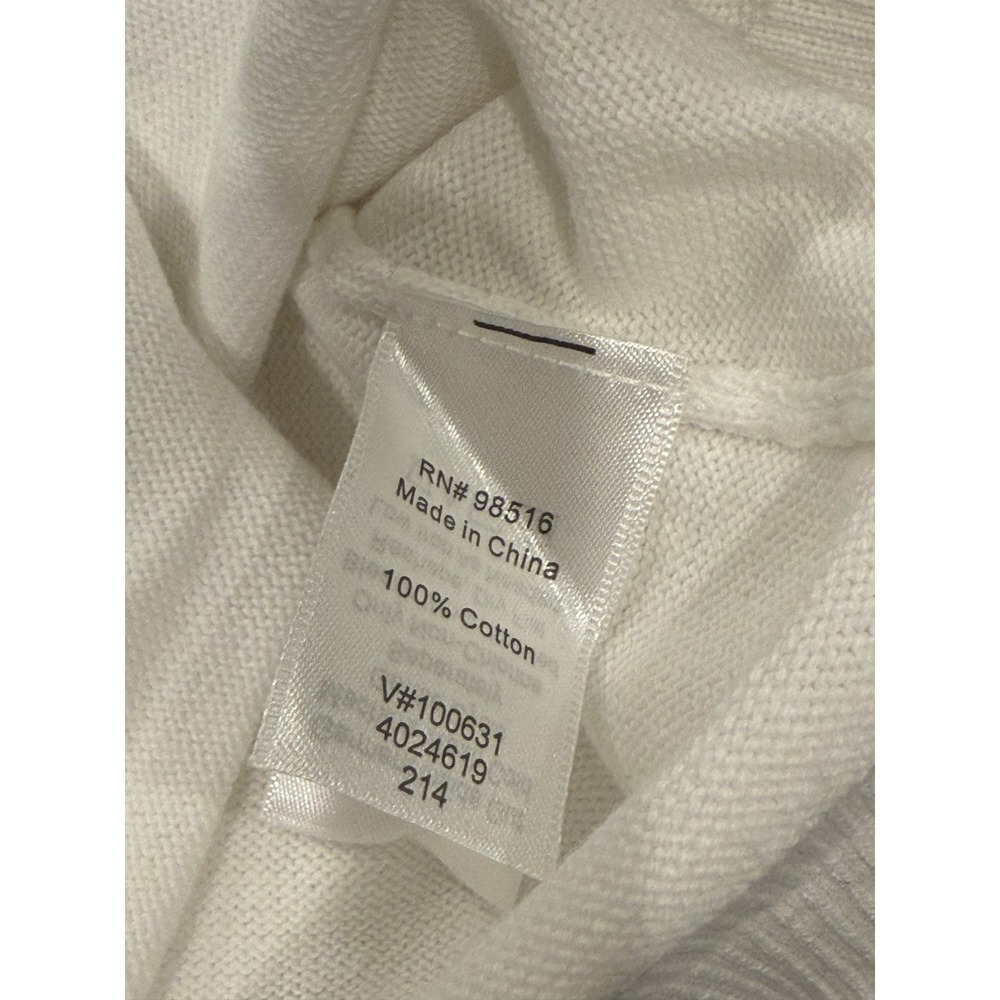 NWT Women's Coldwater Creek White Cotton Classic Cardigan 3/4 Sleeves Size XLarg - Picture 10 of 11